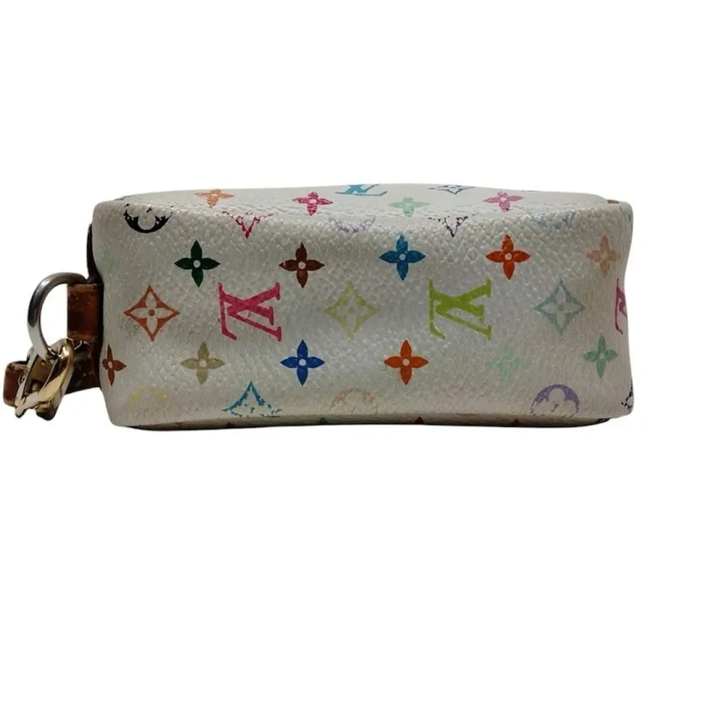 LOUIS VUITTON M5803 White Multicolor Monogram Murakami Trousse Wapity Wristlet